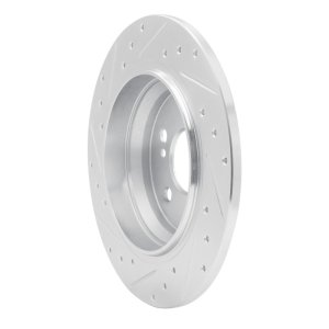 Mercedes-Benz S350 Brake Rotor (1) - Rear Right - R1 Concepts - Drilled & Slotted - Silver - `03-`06
